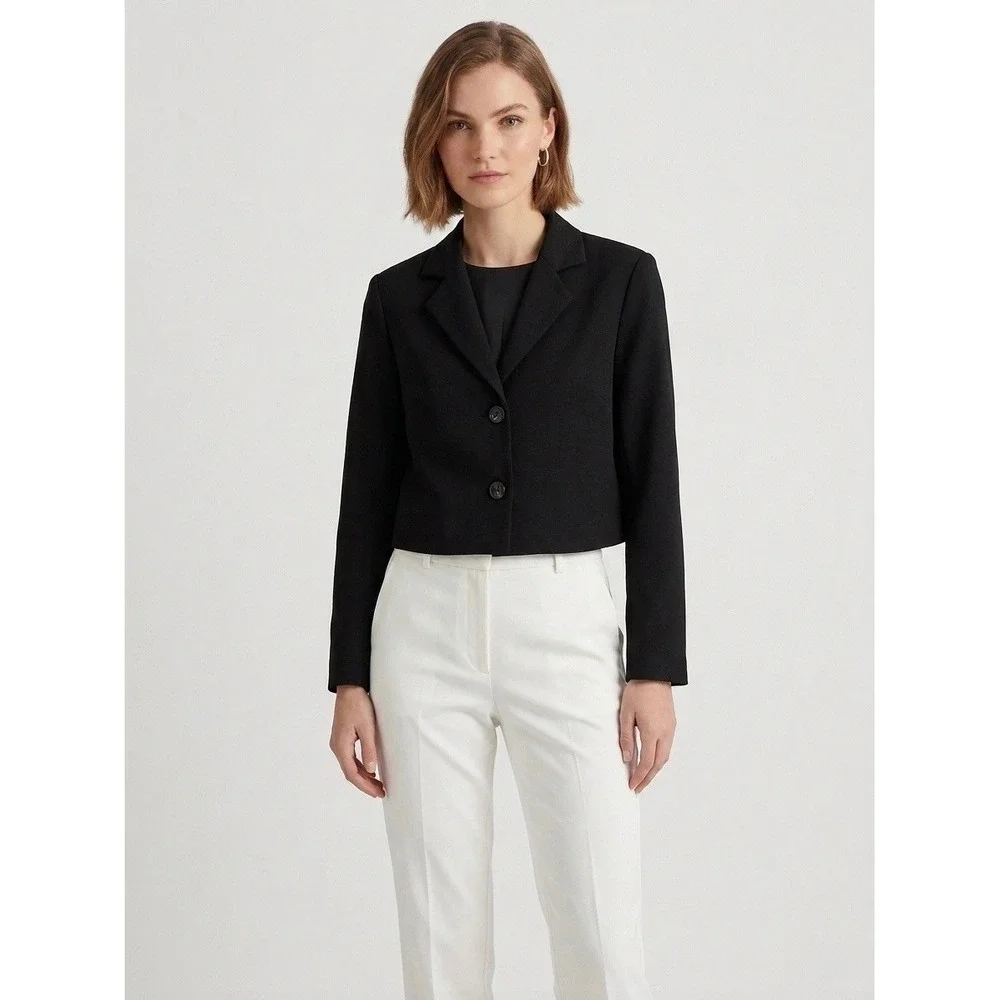 Love Bonito Women Black Long Sleeve Cropped Blazer Jacket Size US 0 XXS